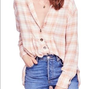Free People Plaid Tunic Shirt